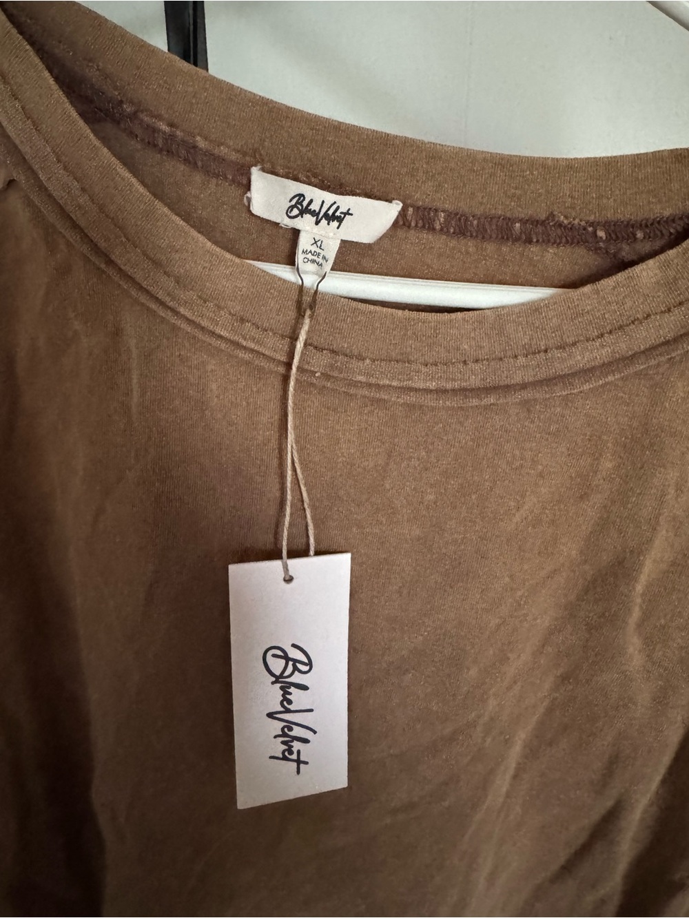 Blue Velvet Women’s Brown Crewneck Top